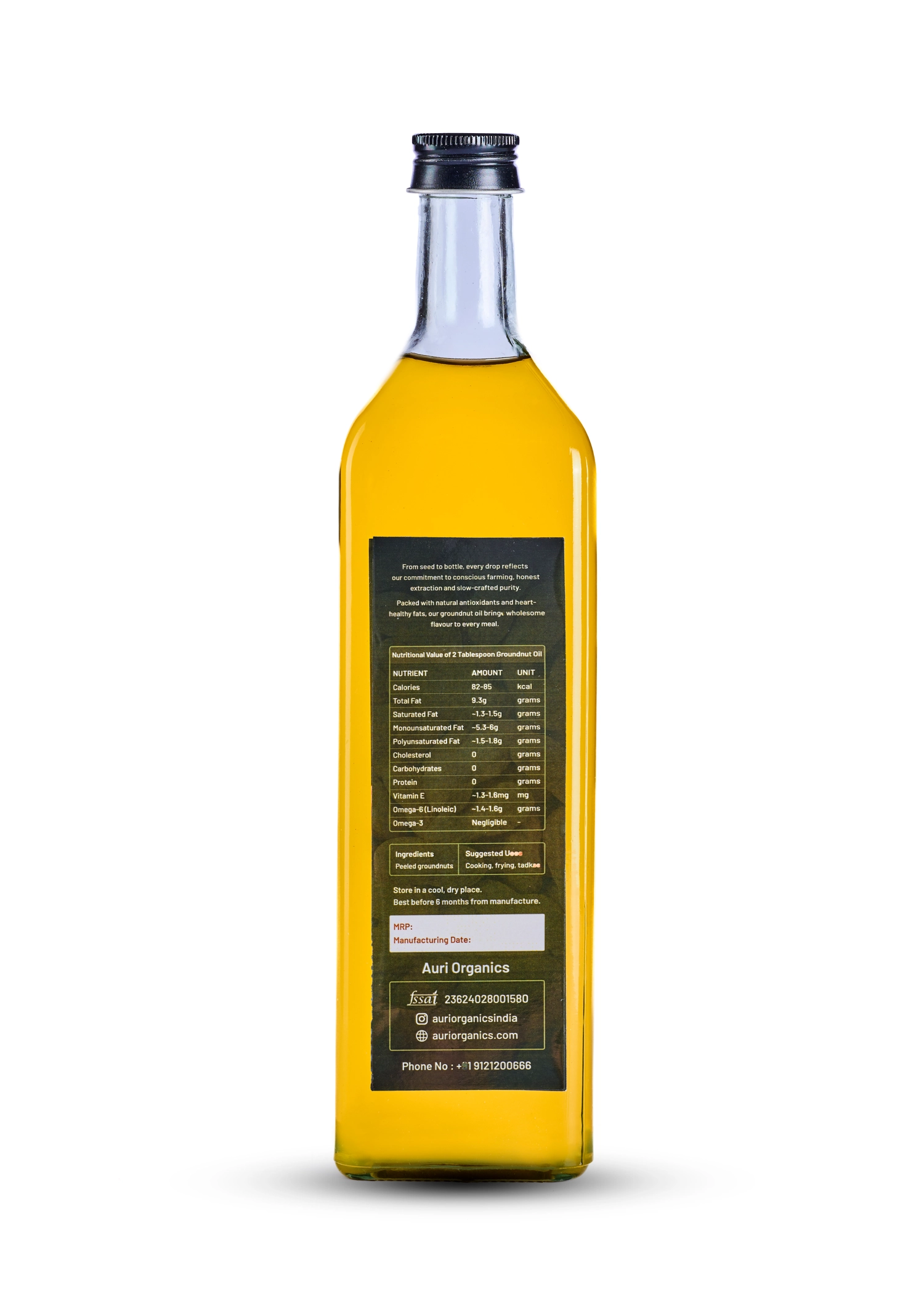 Auri Wood-Pressed Groundnut Oil 1L