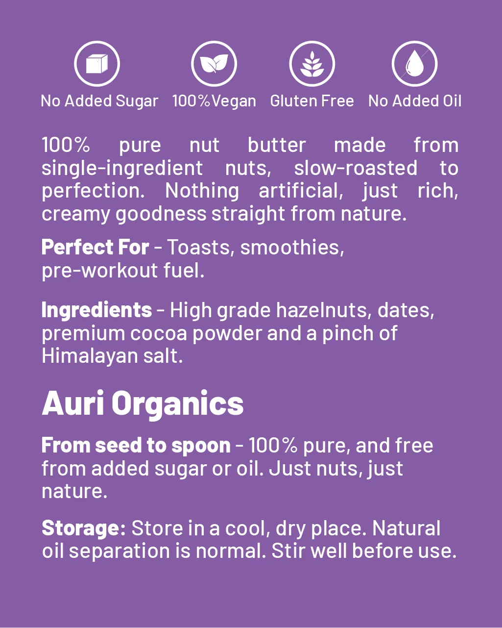 Auri Chocolate Hazelnut Butter