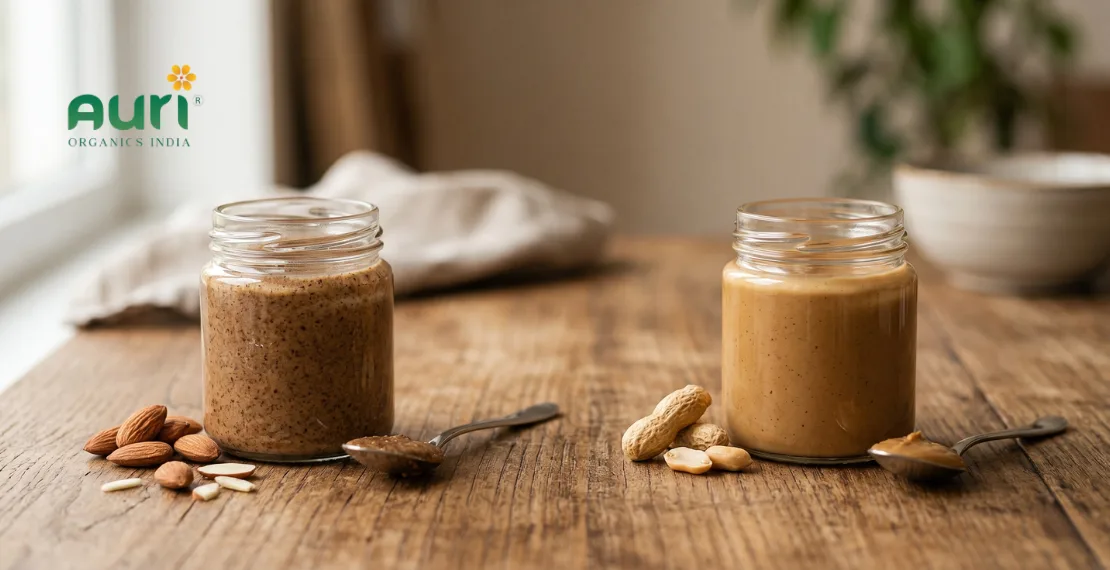 almond butter vs peanut butter side by side comparison